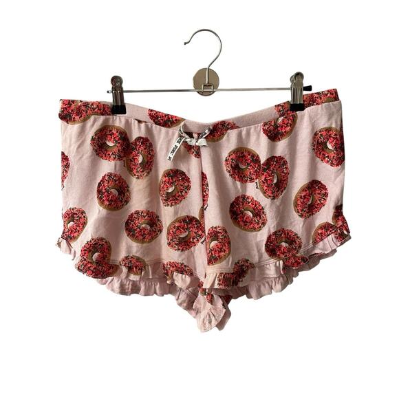 Victoria's Secret PINK Large Pajama Shorts NWT Ruffle Sleep PJ Donut - Picture 1 of 7